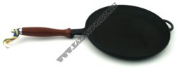 Сковорода чугунная Ситон блинная, с деревянной ручкой, диаметр 20 см